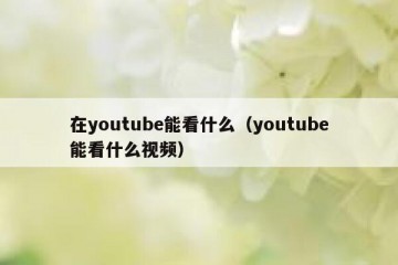 在youtube能看什么（youtube能看什么视频）