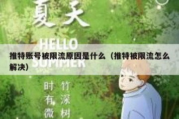 推特账号被限流原因是什么（推特被限流怎么解决）