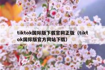 tiktok国际版下载官网正版（tiktok国际版官方网站下载）