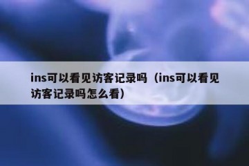 ins可以看见访客记录吗（ins可以看见访客记录吗怎么看）