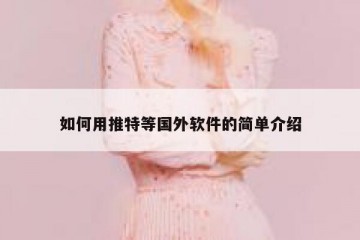 如何用推特等国外软件的简单介绍
