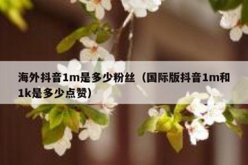 海外抖音1m是多少粉丝（国际版抖音1m和1k是多少点赞）