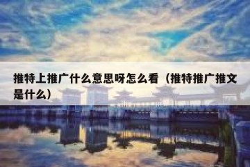 推特上推广什么意思呀怎么看（推特推广推文是什么）