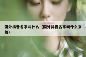 国外抖音名字叫什么（国外抖音名字叫什么来着）