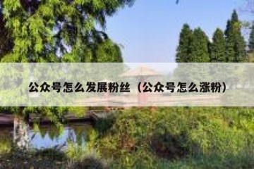 公众号怎么发展粉丝（公众号怎么涨粉）
