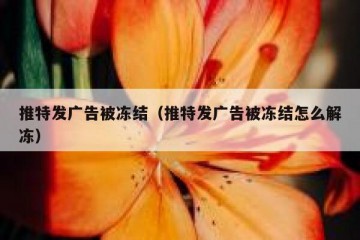 推特发广告被冻结（推特发广告被冻结怎么解冻）