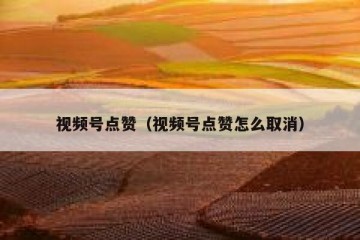 视频号点赞（视频号点赞怎么取消）