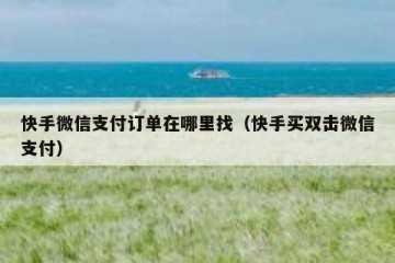 快手微信支付订单在哪里找（快手买双击微信支付）