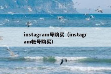 instagram号购买（instagram帐号购买）