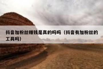 抖音加粉丝赚钱是真的吗吗（抖音有加粉丝的工具吗）