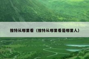 推特从哪里看（推特从哪里看是哪里人）