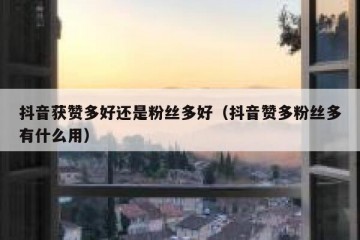 抖音获赞多好还是粉丝多好（抖音赞多粉丝多有什么用）