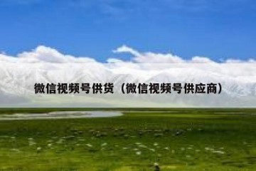 微信视频号供货（微信视频号供应商）