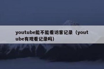 youtube能不能看访客记录（youtube有观看记录吗）