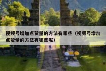 视频号增加点赞量的方法有哪些（视频号增加点赞量的方法有哪些呢）
