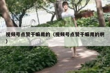 视频号点赞干嘛用的（视频号点赞干嘛用的啊）