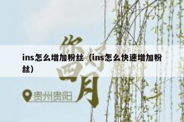 ins怎么增加粉丝（ins怎么快速增加粉丝）