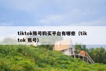 tiktok账号购买平台有哪些（tik tok 账号）