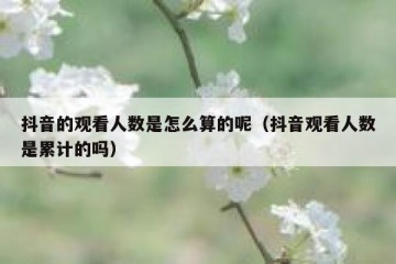 抖音的观看人数是怎么算的呢（抖音观看人数是累计的吗）