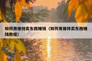 如何用推特卖东西赚钱（如何用推特卖东西赚钱教程）