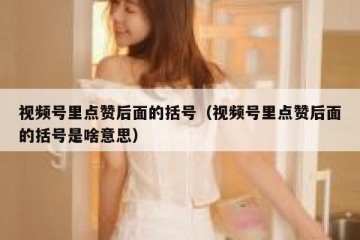 视频号里点赞后面的括号（视频号里点赞后面的括号是啥意思）