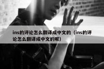 ins的评论怎么翻译成中文的（ins的评论怎么翻译成中文的呢）