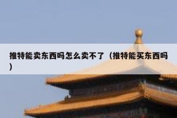 推特能卖东西吗怎么卖不了（推特能买东西吗）