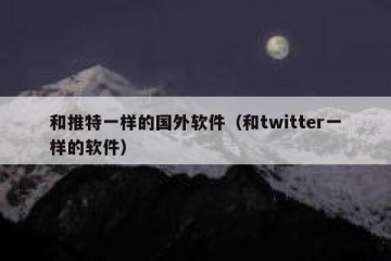 和推特一样的国外软件（和twitter一样的软件）