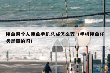接单网个人接单手机总成怎么弄（手机接单任务是真的吗）