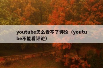 youtube怎么看不了评论（youtube不能看评论）