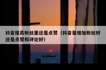 抖音提高粉丝量还是点赞（抖音是增加粉丝好还是点赞和评论好）
