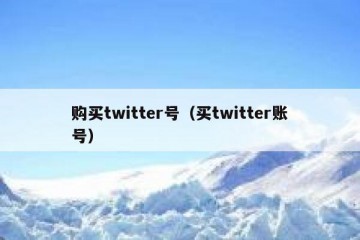 购买twitter号（买twitter账号）