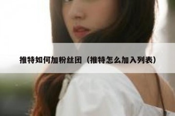 推特如何加粉丝团（推特怎么加入列表）