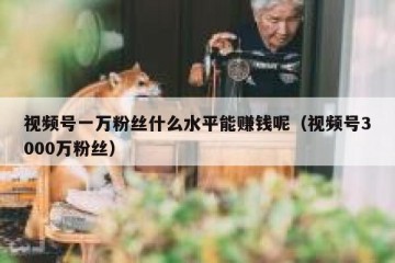 视频号一万粉丝什么水平能赚钱呢（视频号3000万粉丝）