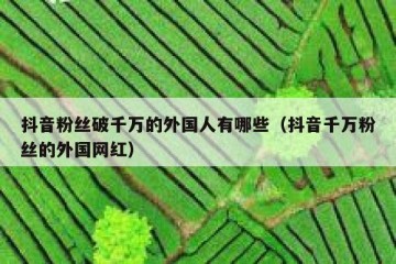 抖音粉丝破千万的外国人有哪些（抖音千万粉丝的外国网红）