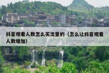 抖音观看人数怎么买流量的（怎么让抖音观看人数增加）