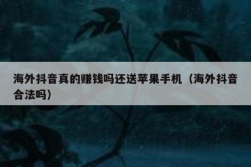 海外抖音真的赚钱吗还送苹果手机（海外抖音合法吗）