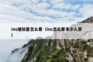 ins播放量怎么看（ins怎么看多少人赞）