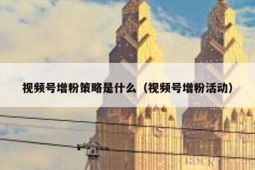 视频号增粉策略是什么（视频号增粉活动）