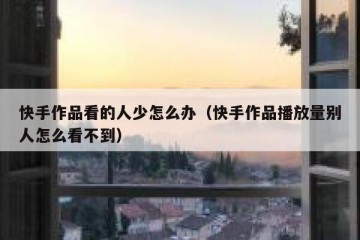 快手作品看的人少怎么办（快手作品播放量别人怎么看不到）