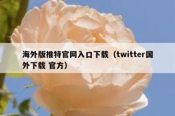 海外版推特官网入口下载（twitter国外下载 官方）