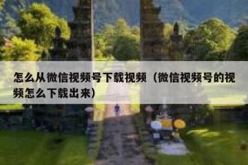怎么从微信视频号下载视频（微信视频号的视频怎么下载出来）