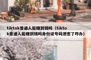 tiktok普通人能赚到钱吗（tiktok普通人能赚到钱吗身份证号码泄密了咋办）