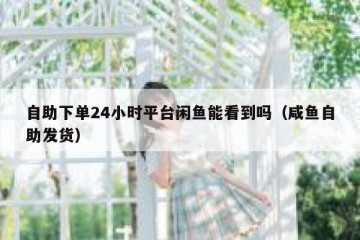 自助下单24小时平台闲鱼能看到吗（咸鱼自助发货）