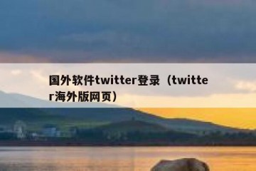 国外软件twitter登录（twitter海外版网页）