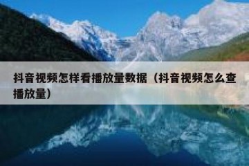 抖音视频怎样看播放量数据（抖音视频怎么查播放量）