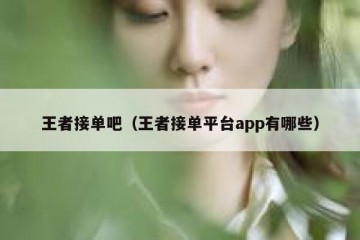 王者接单吧（王者接单平台app有哪些）