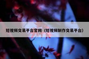 短视频交易平台官网（短视频制作交易平台）