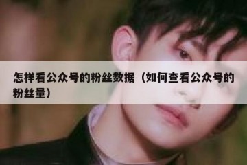 怎样看公众号的粉丝数据（如何查看公众号的粉丝量）