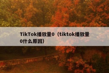 TikTok播放量0（tiktok播放量0什么原因）